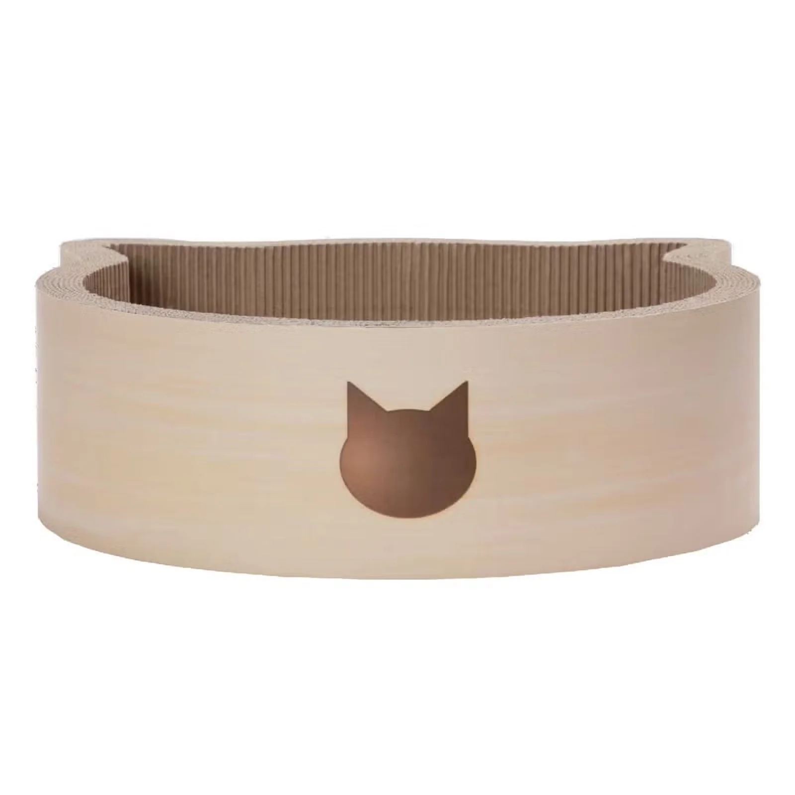 Necoichi Cat-Headed Scratcher Bed - Large (Birch) - Image 4