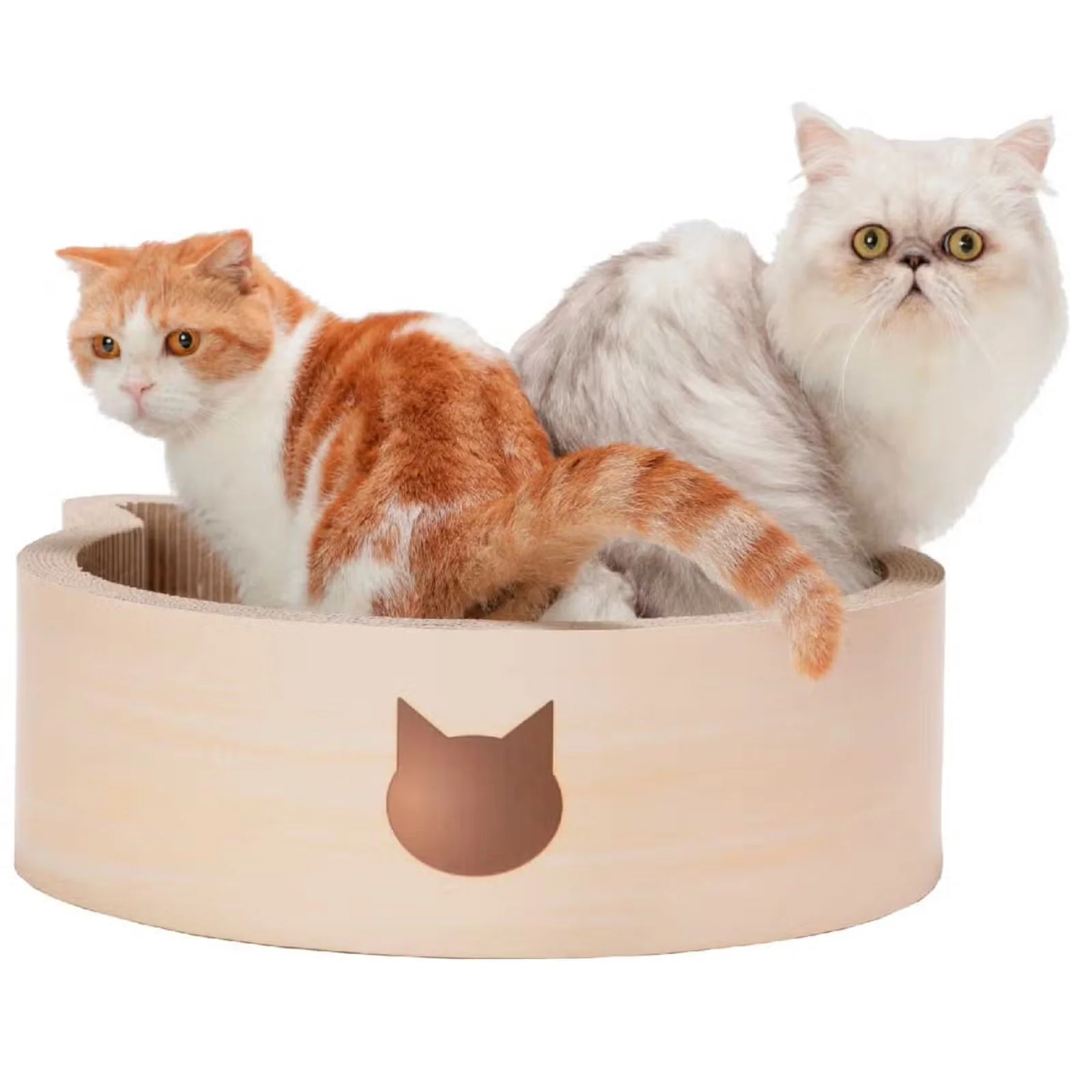 Necoichi Cat-Headed Scratcher Bed - Large (Birch) - Image 5