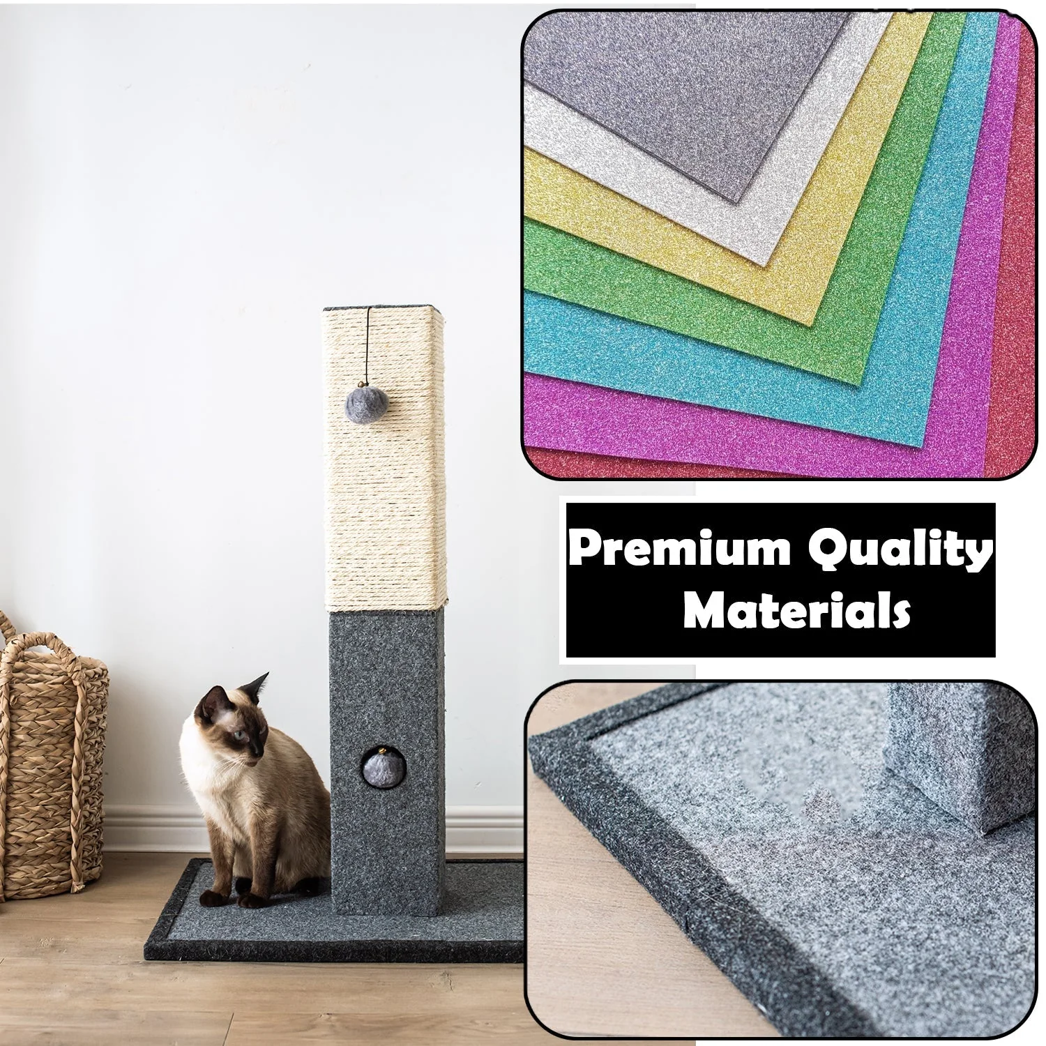 Natural Minimalist Cat Scratching Post - Image 4