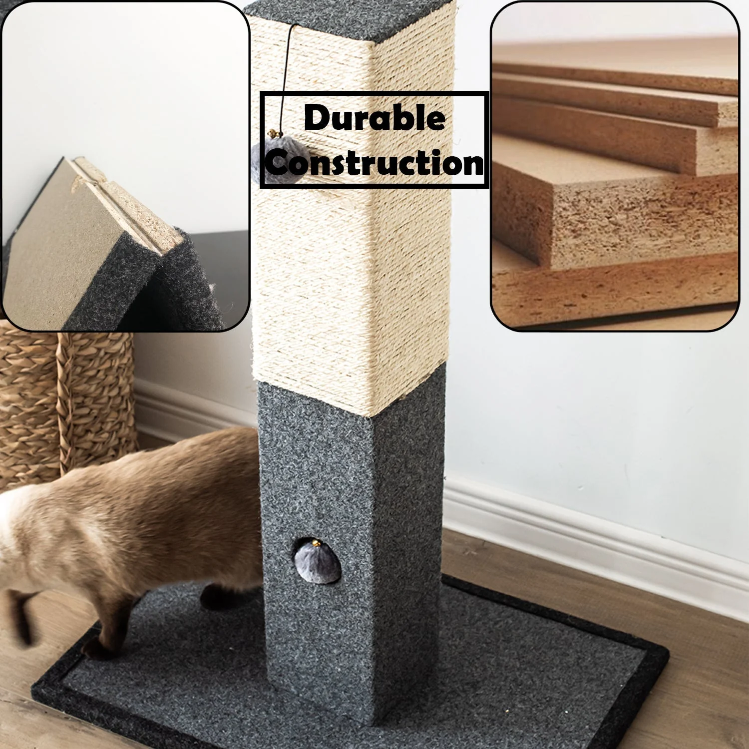 Natural Minimalist Cat Scratching Post - Image 5