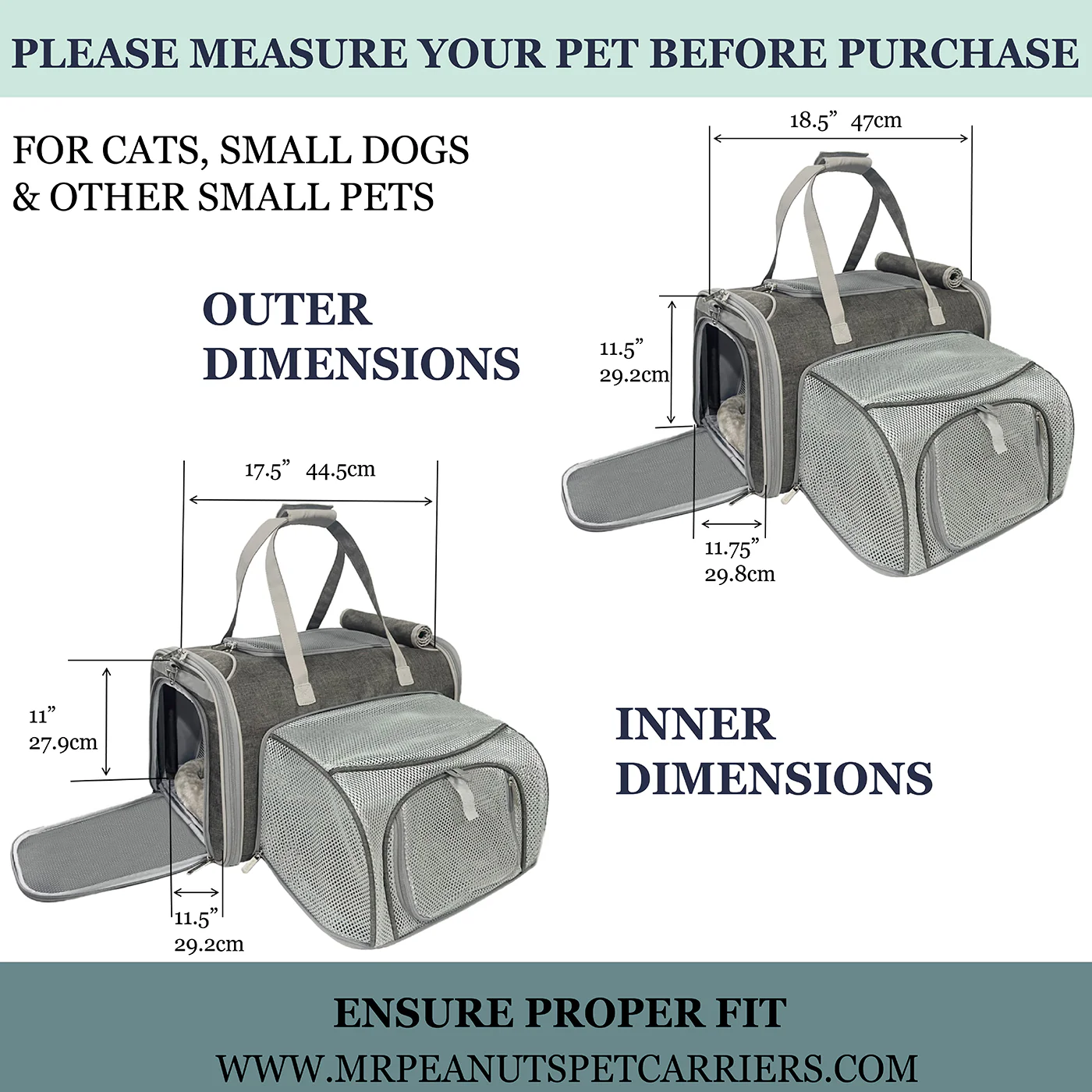 Mr. Peanut's Gold Series Standard Size Airline Compliant Expandable Pet Carrier V3.0 - Image 4