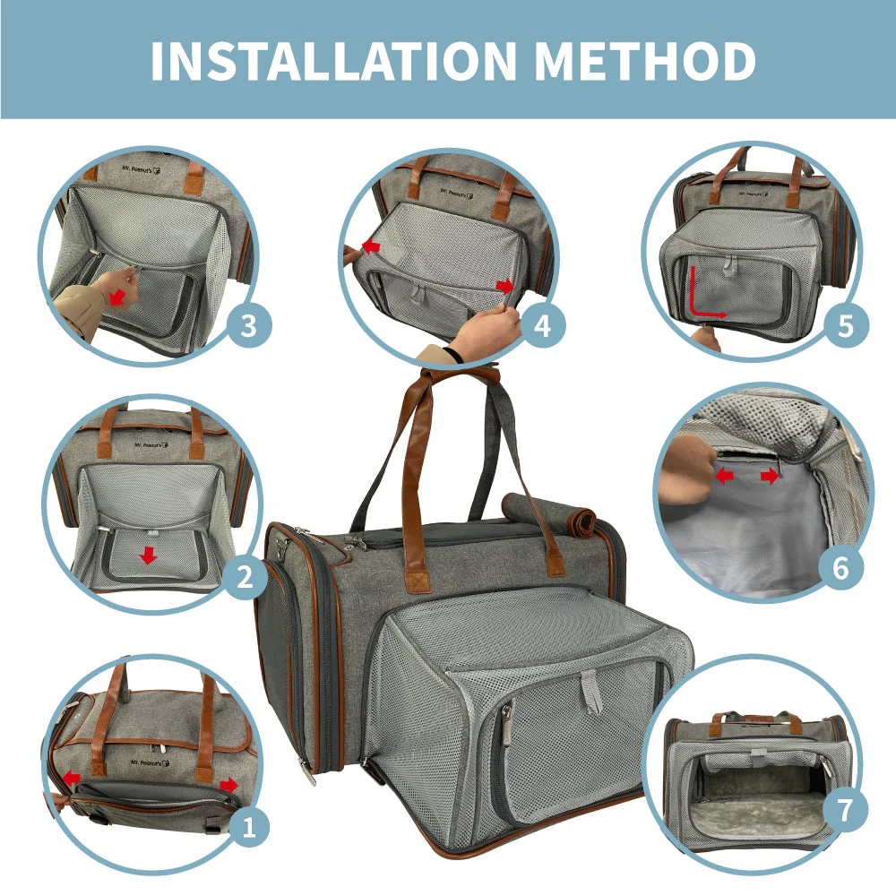 Mr. Peanut's Gold Series Standard Size Airline Compliant Double Expandable Pet Carrier - Image 6