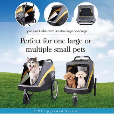 Ibiyaya Hercules Heavy-Duty Pro Pet Stroller-Bike Trailer, 3-Wheel Foldable Jogging, Hiking, All-Terrain Extra-Large Dog Stroller - PreOrder Only - Image 6