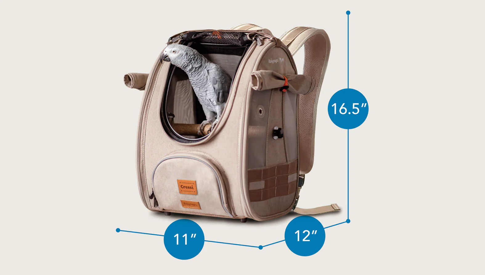 Ibiyaya BirdTricks TrackPack for Birds, Patented Bird Carrier Backpack with Perch, Airline Approved  - PreOrders Only - Image 3