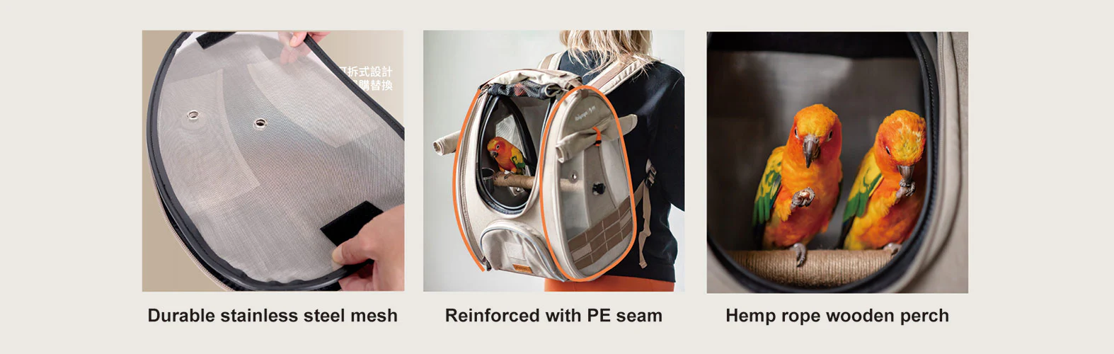 Ibiyaya BirdTricks TrackPack for Birds, Patented Bird Carrier Backpack with Perch, Airline Approved  - PreOrders Only - Image 9