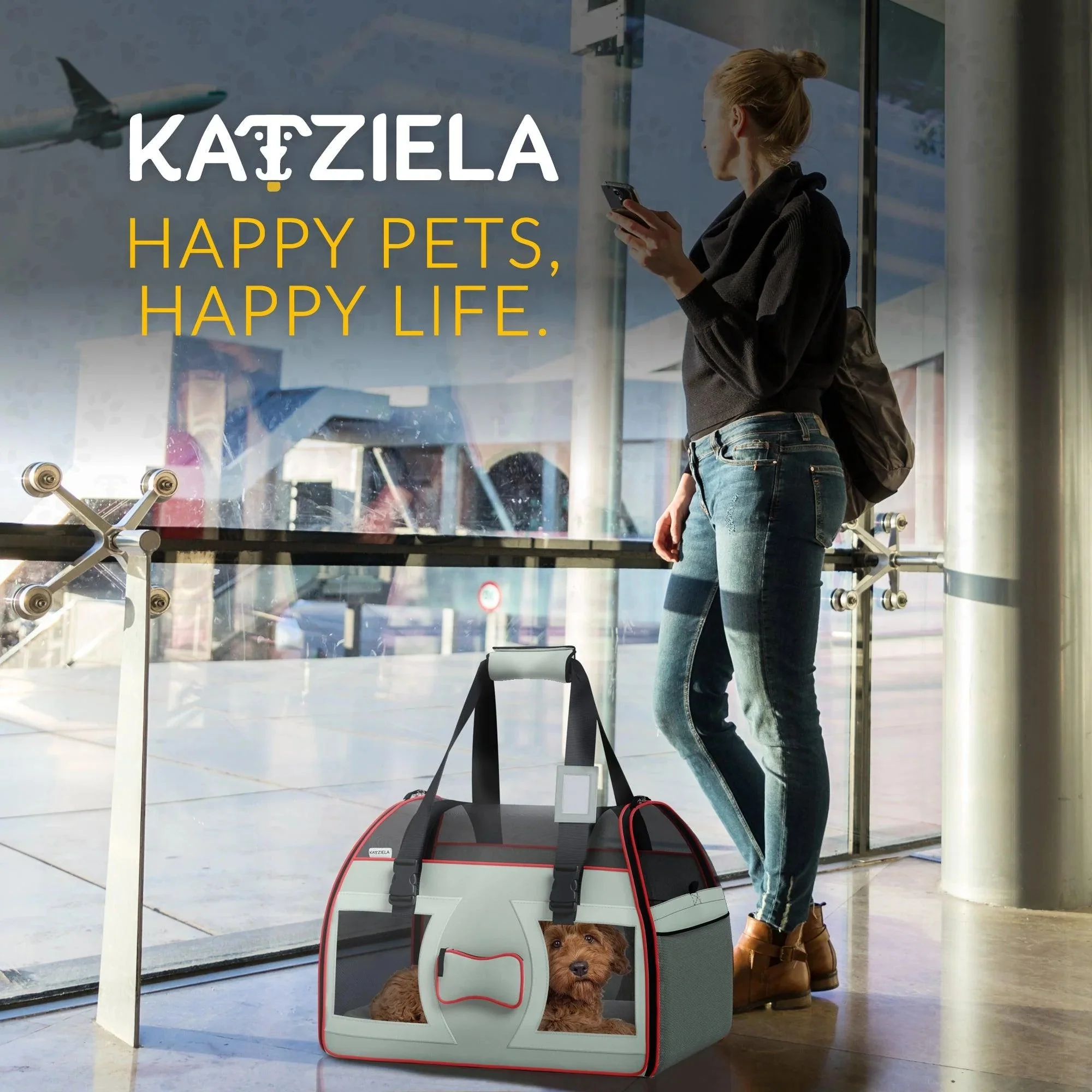 Katziela Bone Cruiser Pro Version Pet Carrier with Removable Wheels and Double Telescopic Handle - Image 10