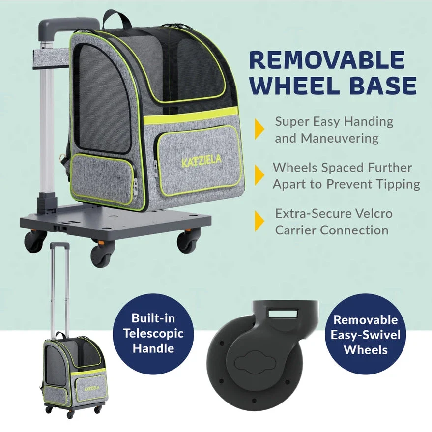 Katziela Hybrid Adventurer Airline Compliant Pet Backpack With Wheels - Image 4