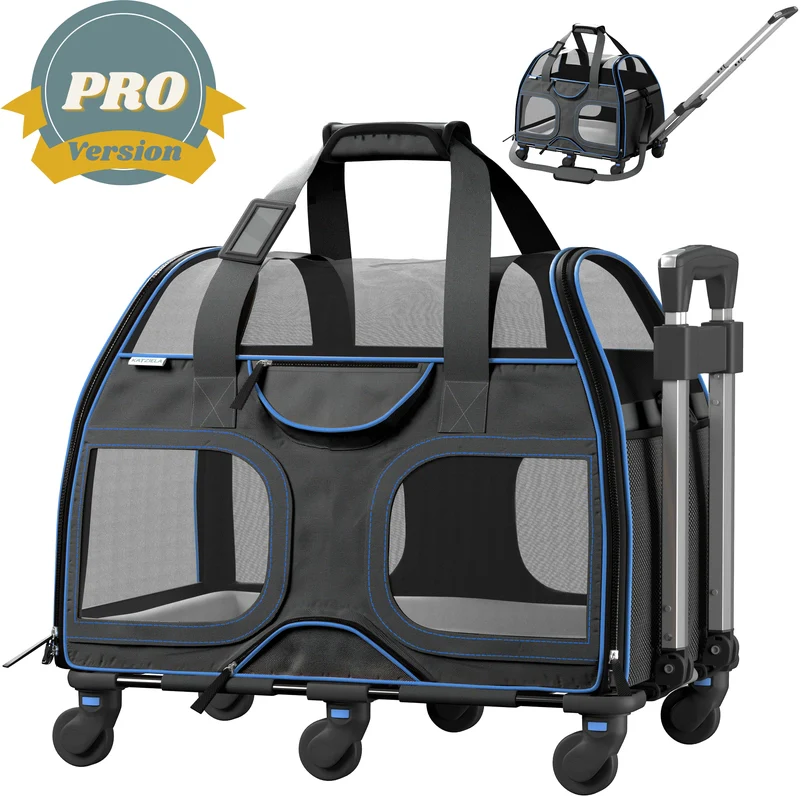 Katziela Luxury Rider Pro Pet Carrier with Removable Wheels and Telescopic Handle - Image 10