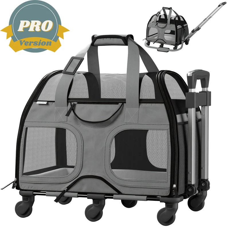Katziela Luxury Rider Pro Pet Carrier with Removable Wheels and Telescopic Handle - Image 15