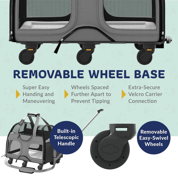 Katziela Luxury Rider Pro Pet Carrier with Removable Wheels and Telescopic Handle - Image 7