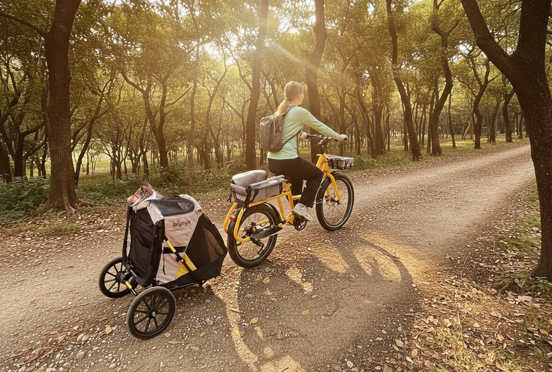 Ibiyaya Minika 3-in-1 Pet Stroller System with Foldable Dog Bicycle Trailer & Indoor-Outdoor Kennel - Image 16