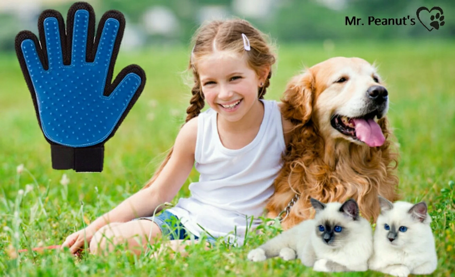 Mr. Peanut's 2 Pak HanD 259 Silicone Pins Pet Grooming Gloves - Image 10