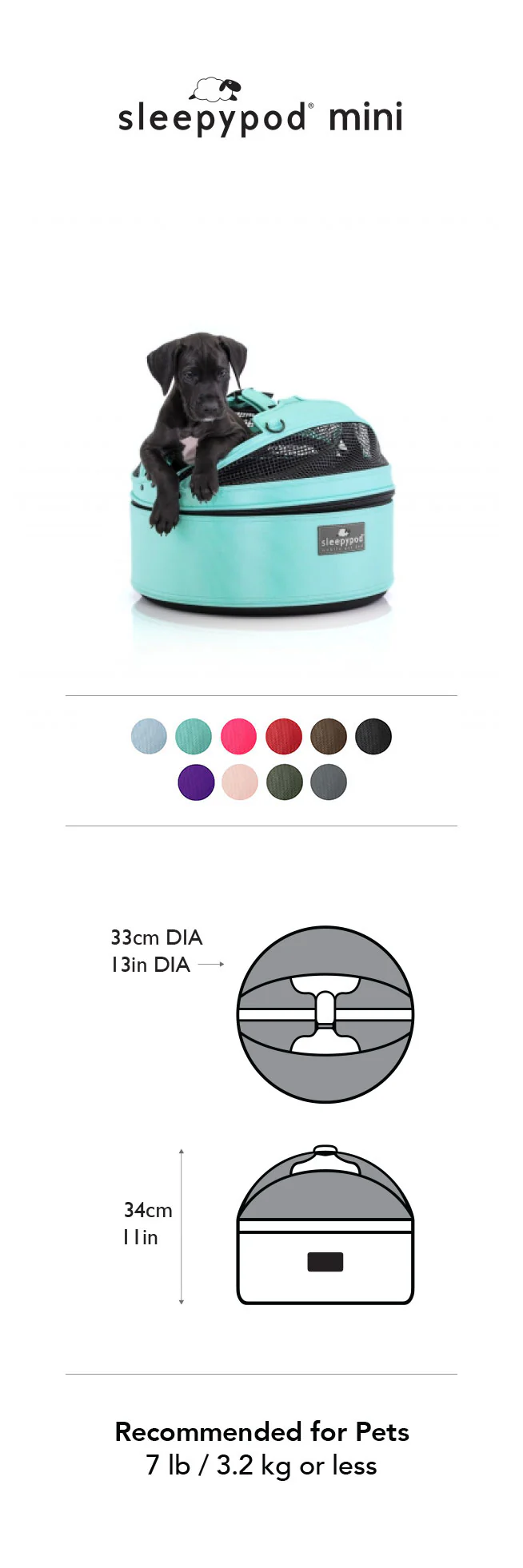 Sleepypod Airline Compliant Mobile Pet Bed - Mini Size, Impact Tested Small Pet Car Seat - Image 3