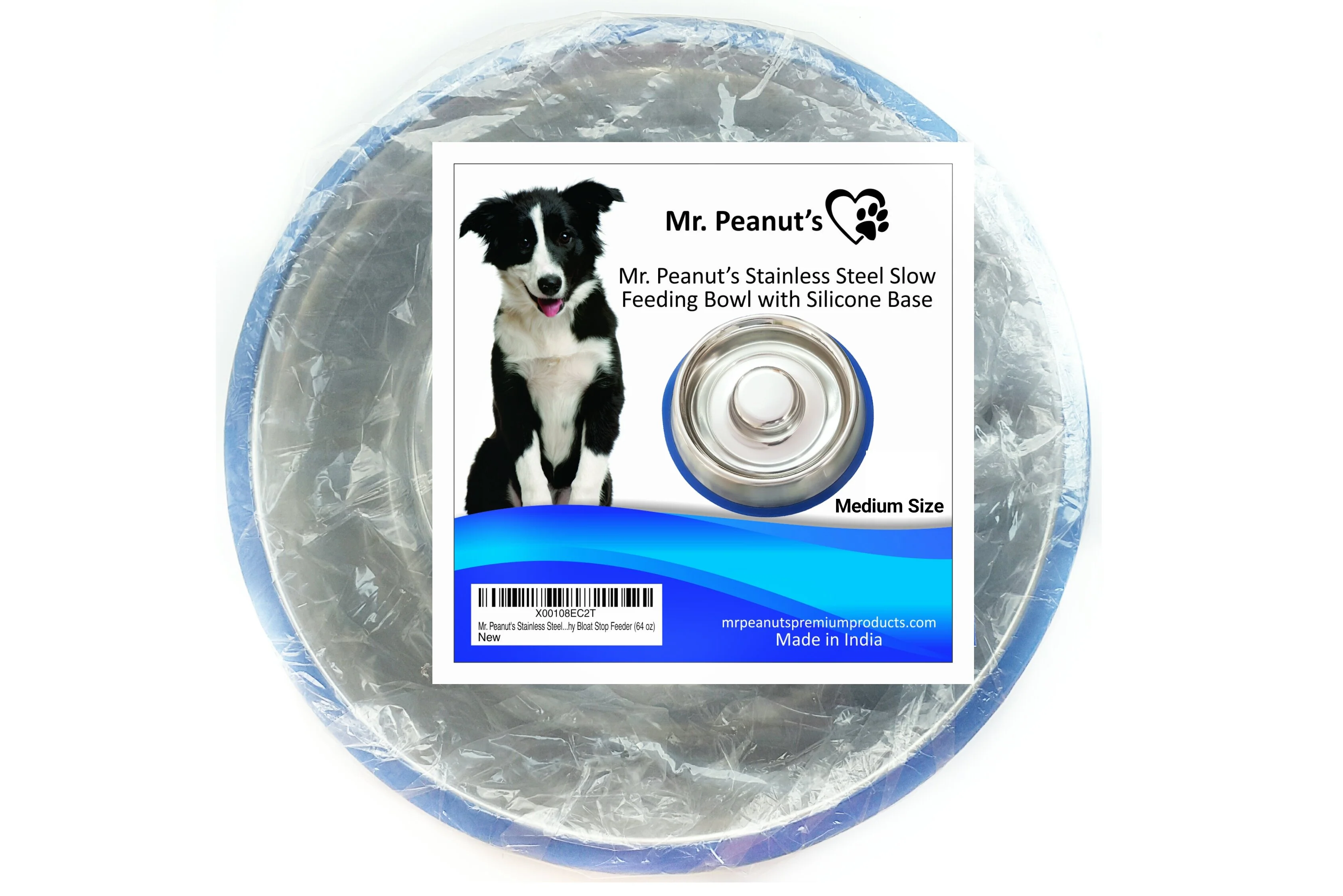 Mr. Peanut's Slow Feed Anti Bloat Dog Bowl with Bonded Silicone Base - Image 10