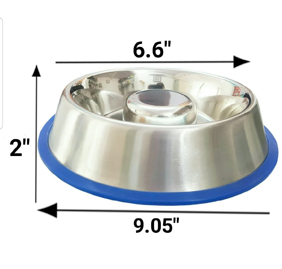 Mr. Peanut's Slow Feed Anti Bloat Dog Bowl with Bonded Silicone Base - Image 5