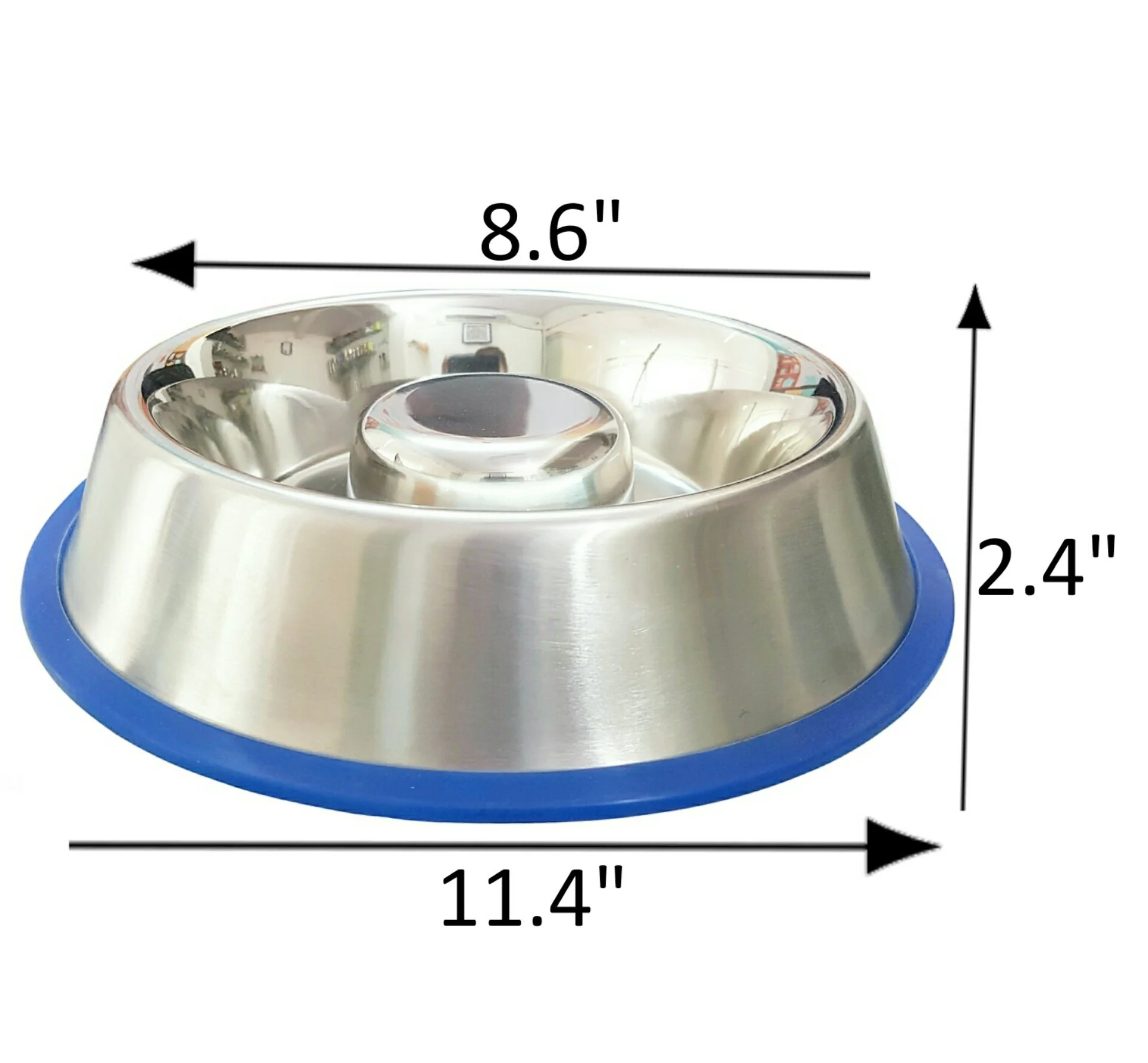 Mr. Peanut's Slow Feed Anti Bloat Dog Bowl with Bonded Silicone Base - Image 7